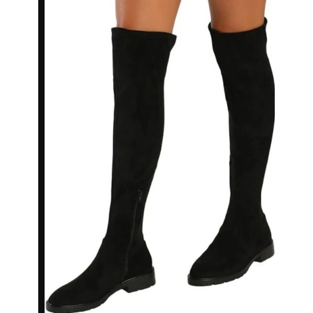Steve Madden Lizbeth BLACK Boots Stretch Over the Knee Size 5 New